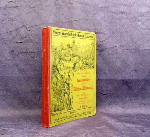 Schäfer Neues Wanderbuch durch Sachsen 1. Teil um 1900 Touristenführer Guide