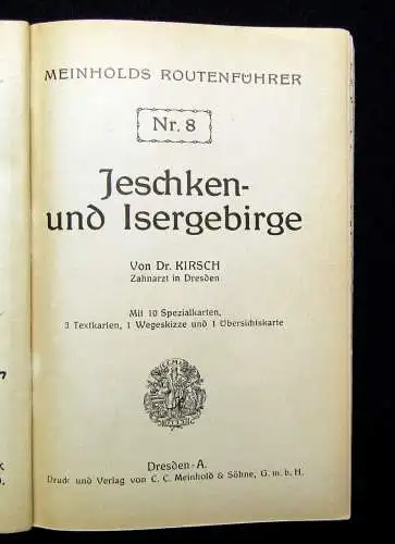 Kirsch Meinholds Routenführer Das Jeschken-Iser-Gebirge Nr 8 um 1900 Guide