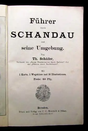 Schäfer Führer durch Schandau und Umgebung um 1895 Guide Touristenführer