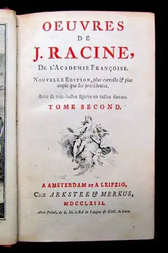 Racine Oeuvres de J. Racine, de l'Academie Francoise. Nouvelle Edition - 3 Bde