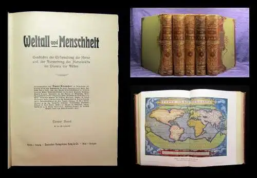 Kraemer Weltall und Menschheit 1900 Geschichte der Erforschung der Natur 5 Bde.