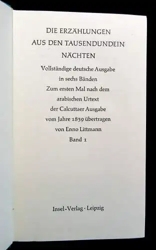 Littmann Erzählungen aus den Tausendundein Nächten in 6 Bänden um 1900