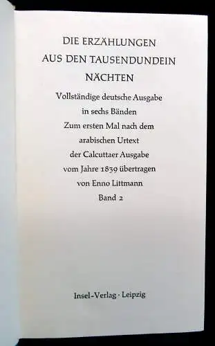 Littmann Erzählungen aus den Tausendundein Nächten in 6 Bänden um 1900