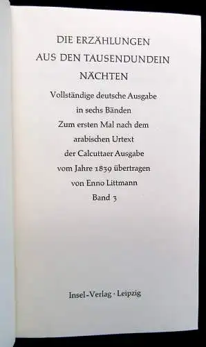 Littmann Erzählungen aus den Tausendundein Nächten in 6 Bänden um 1900