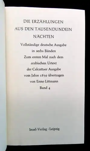 Littmann Erzählungen aus den Tausendundein Nächten in 6 Bänden um 1900