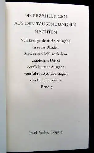 Littmann Erzählungen aus den Tausendundein Nächten in 6 Bänden um 1900