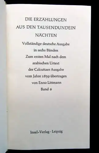 Littmann Erzählungen aus den Tausendundein Nächten in 6 Bänden um 1900