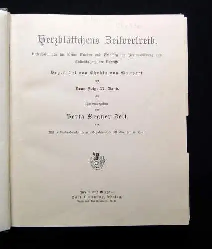 Gumpert Herzblättchens Zeitvertreib 53 um 1910 mit 18 Bildern u zahlr. Abb.