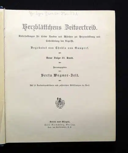 Gumpert Herzblättchens Zeitvertreib 52 um 1910 mit 15 Bildern u zahlr. Abb.