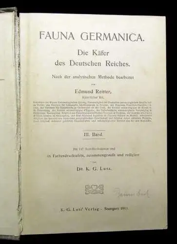 Reitter Fauna Germanica Die Käfer des deutschen Reiches 3.Bd. apart 1911