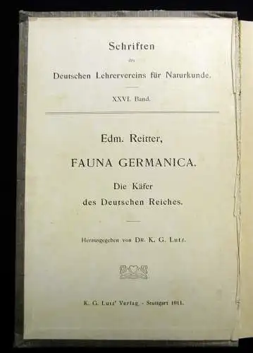 Reitter Fauna Germanica Die Käfer des deutschen Reiches 3.Bd. apart 1911