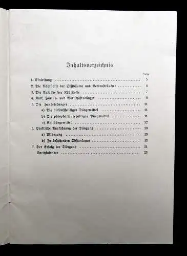 Schmidt A., Die Düngung der Obstbäume und Beerensträucher um 1935 Pomologie