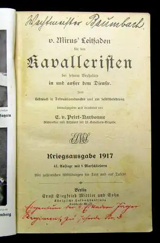 Narbonne, v. Mirus Leitfaden für den Kavalleristen 1917 Kriegsausgabe