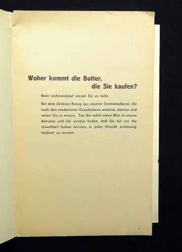 Or. Prospekt OZM Bilger Butter, Bilger A.G. Oberschwäbische -Molkerei Ulm 1930