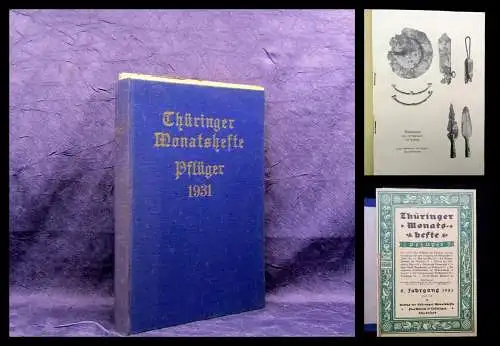 Pflüger Thüringer Monatshefte 1.Halbjahr 1931 in Original Mappe Heft 1-6 in 3