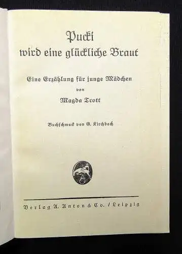 Magda Trott 4 Bände Pucki 1937  Kinderbücher Bilderbücher Literautur