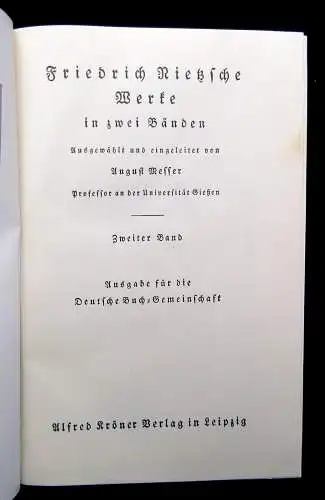 Friedrich Nietzsche Werke in zwei Bänden um 1900 Literatur Klassiker