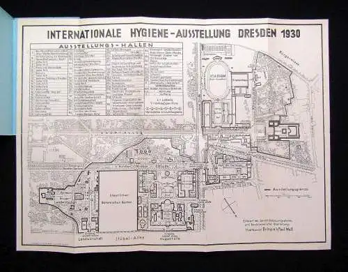 Großkopf Internationale Hygiene-Ausstellung Dresden 1930 Übersichtsplan Guide