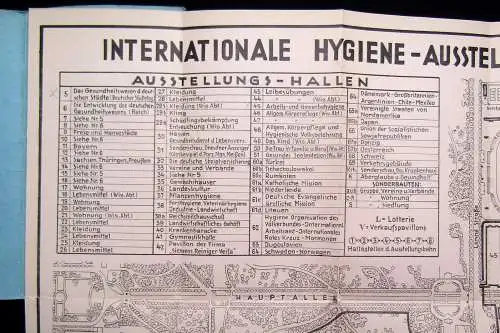 Großkopf Internationale Hygiene-Ausstellung Dresden 1930 Übersichtsplan Guide