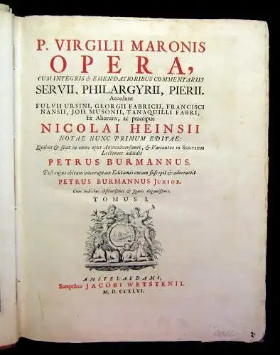 Virgilii Opera, cum Integris & Emendatioribus Commentariis Servii 4 Bände 1746