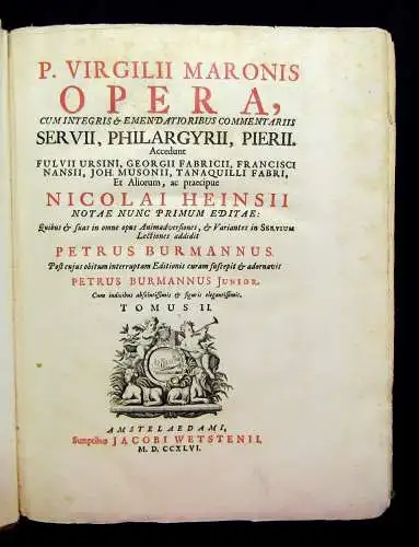 Virgilii Opera, cum Integris & Emendatioribus Commentariis Servii 4 Bände 1746