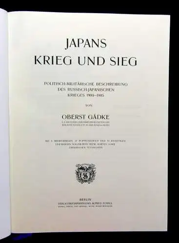 Gädke Japans Krieg und Sieg Faksimile 2012 erschien 1907 300 Exemplare Nr.117