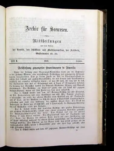 Mittheilungen aus dem Gebiete der Nautik,des Schiffbau-u.Maschinenwesens 2.Band