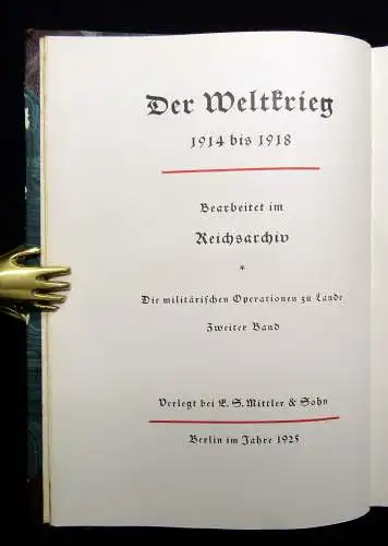 Der Weltkrieg 1914 bis 1918 Bd.2 apart Die  Befreiung Ostpreußens 1925