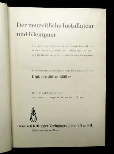 Rößler Der neuzeitliche Installateur und Klempner Ein Lehr-und Handbuch ca. 1920