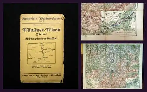 Zumstein´s Wanderkarte Nr.4 Allgäuer Alpen Illertal Hindelang-Sonthofen 1923