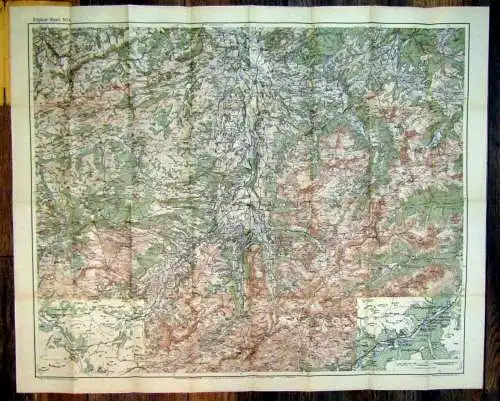 Zumstein´s Wanderkarte Nr.4 Allgäuer Alpen Illertal Hindelang-Sonthofen 1923