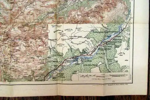 Zumstein´s Wanderkarte Nr.4 Allgäuer Alpen Illertal Hindelang-Sonthofen 1923