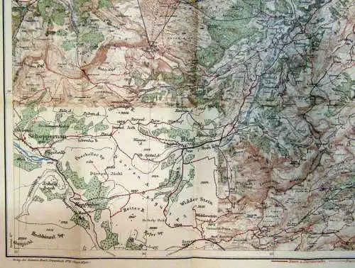 Zumstein´s Wanderkarte Nr.4 Allgäuer Alpen Illertal Hindelang-Sonthofen 1923