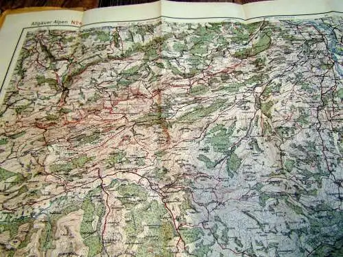 Zumstein´s Wanderkarte Nr.4 Allgäuer Alpen Illertal Hindelang-Sonthofen 1923