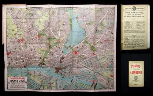 Pharus Plan von Berlin ca. 39 x 51 cm Maßstab 1: 28000 Ortskunde Führer um 1920