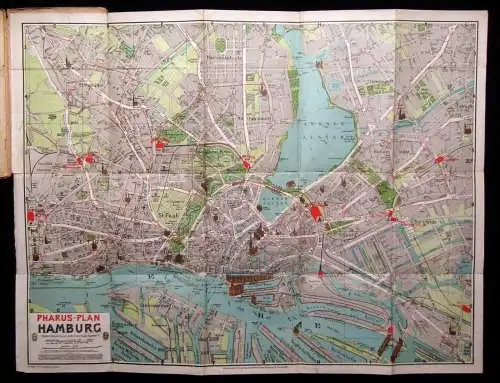 Pharus Plan von Berlin ca. 39 x 51 cm Maßstab 1: 28000 Ortskunde Führer um 1920