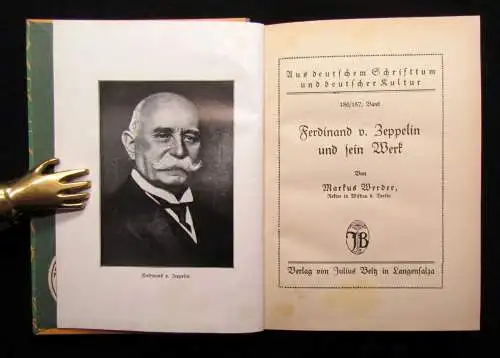 Werder Ferdinand von Zeppelin und sein Werk um 1920 Technik Luftschiffe Kultur