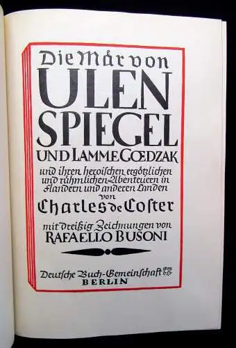 Coster Die Mar von Ulenspiegel und Lamme Goedzak und ihren heroischen Abenteuern