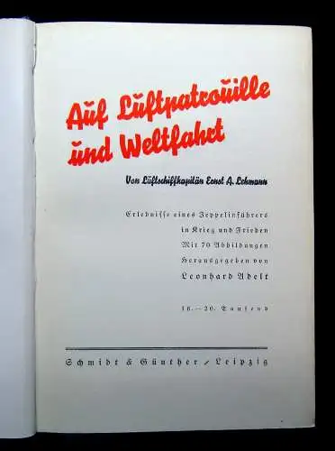 Ernst A. Lehmann Auf Luftpatrouille und Weltfahrt 1936 Erzählungen Abenteuer