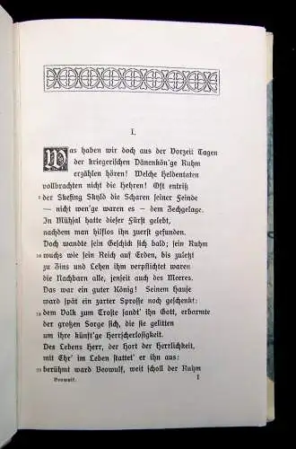 Heyne Beowulf Angelsächsisches Heldengedicht 1897 Halbpergament