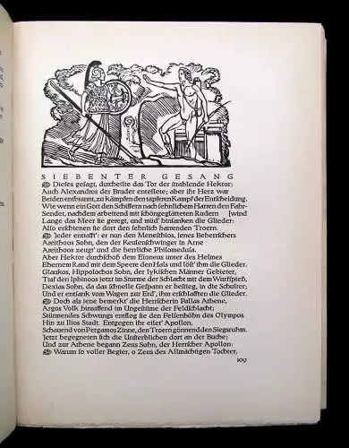 Homer Ilias und Odyssee. Deutsch von Johann Heinrich Voss 2 Bde. 1923-1924