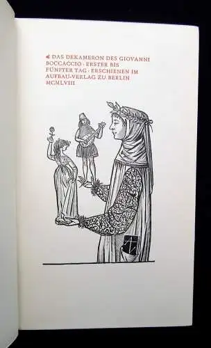 Boccaccio, Giovanni di / Klemke, Walter Das Dekameron. 2 Bde 1958 Illustrationen