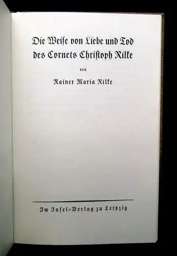 Rilke, Rainer Maria Die Weise von Liebe und Tod des Cornets Christoph Rilke 1987