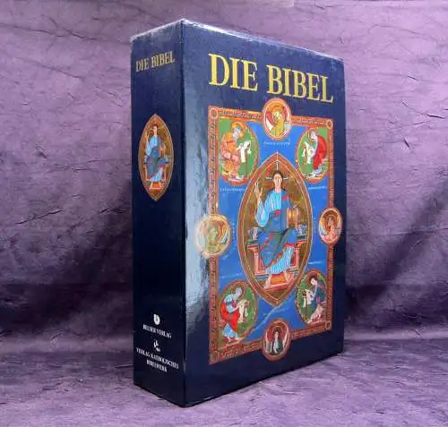 Die Bibel Stuttgarter Bibel Der Buchmalerei mit Meisterwerken 1996 Or.Schuber