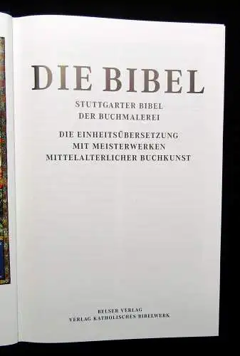 Die Bibel Stuttgarter Bibel Der Buchmalerei mit Meisterwerken 1996 Or.Schuber