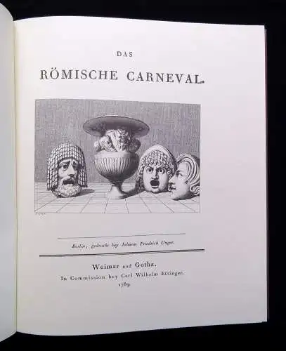 Das Römische Carneval Halblederausgabe+ Kommentarband Reprint 1993,1789 Original