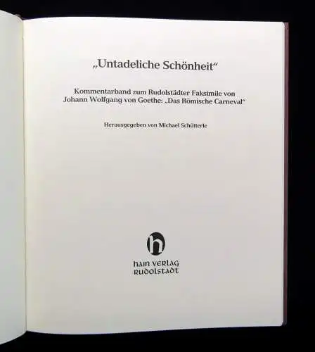 Das Römische Carneval Halblederausgabe+ Kommentarband Reprint 1993,1789 Original