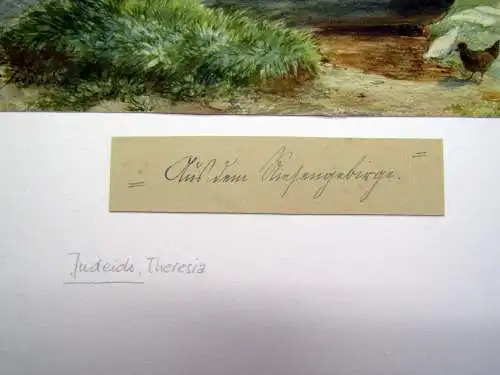 Judeich, Therese Aus dem Riesengebirge. Aquarell auf Karton montiert u. signiert