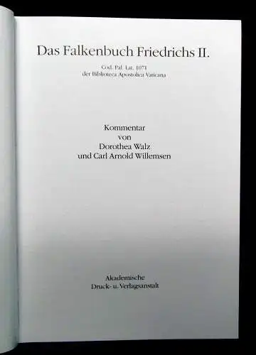 Glanzlichter der Buchkunst Das Falkenbuch Fridrichs II. 2000 Reprint+Kommentar