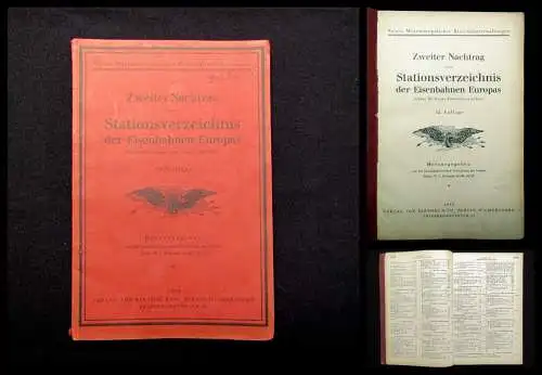 Zweiter Nachtrag zum Stationsverzeichnis der Eisenbahnen Europas 1942 Reichsbahn